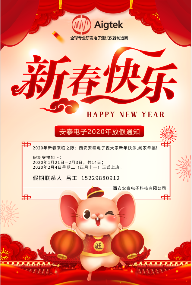 【恭賀新春】Aigtek全體員工祝大家2020年鼠年大吉！萬事如意！